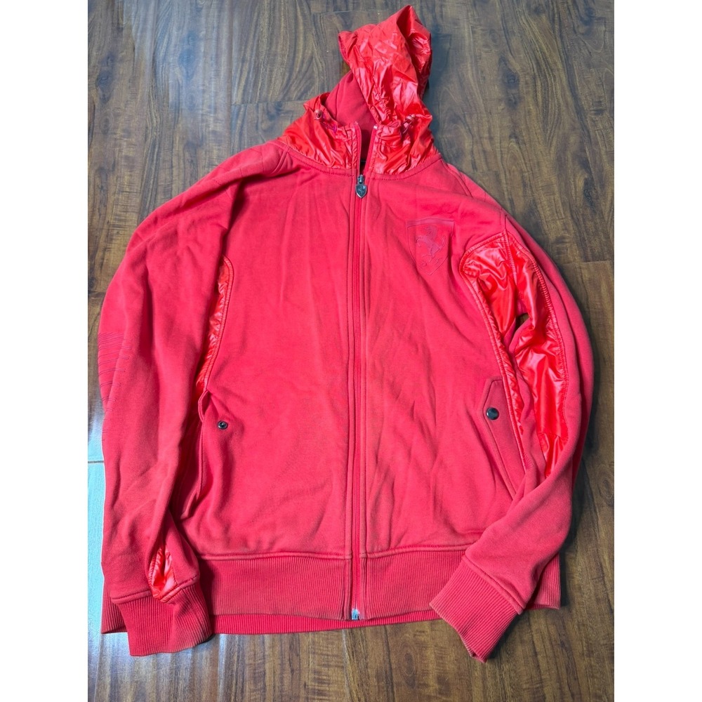 Puma Scuderia Ferrari Mens Red Long Sleeve Full-Zip Track Jacket Size XL